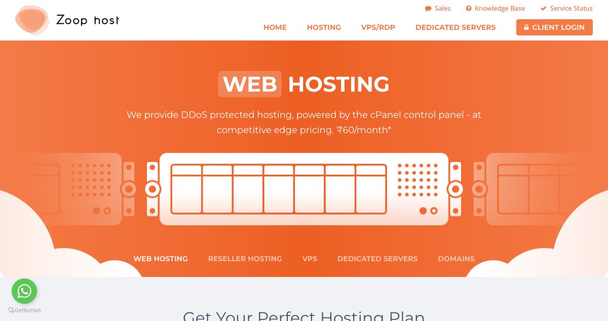 Homepage of Zoop Host hosting